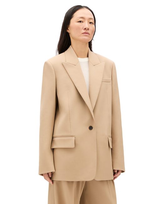 Another Tomorrow Natural Wool Oversized Tailored Jacket