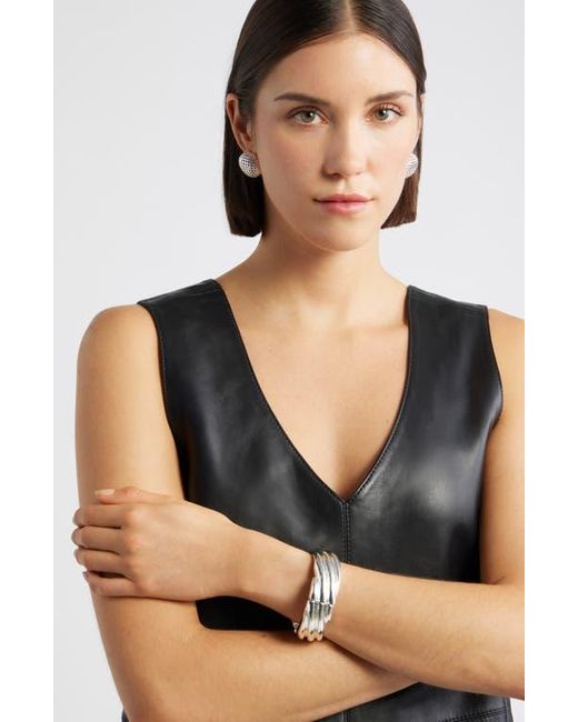 Nordstrom Metallic Mesh Button Stud Earrings