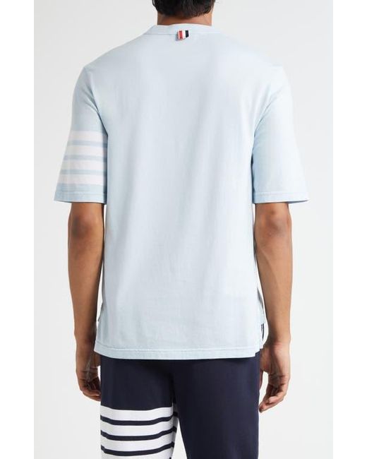 Thom Browne Blue 4-Bar Cotton Jersey T-Shirt for men