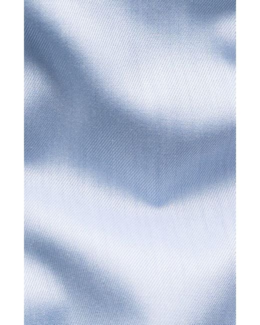Eton of Sweden Blue Contemporary Fit Solid Cotton Dress Shirt for men