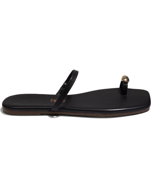 TKEES Black Colette Toe Loop Sandal