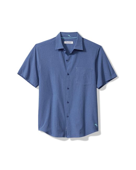 Tommy Bahama Blue Bahama Coast Sandy Point Islandzone Short Sleeve Button-up Shirt for men