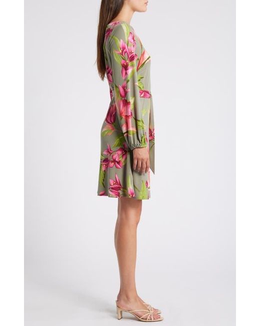 Tommy Bahama Multicolor Lavish Blooms Long Sleeve Minidress