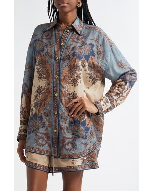 Zimmermann Multicolor Ascension Silk Habutai Button-Up Shirt