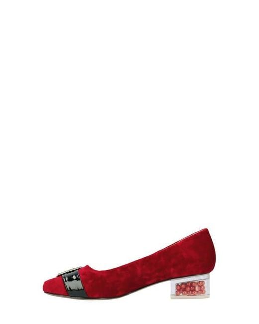 J. Reneé Red Kreengle Square Toe Pump