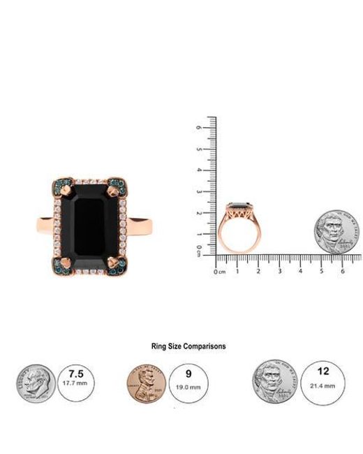 Haus of Brilliance Black 14K Onyx & 1/5 Ct Diamond Halo Cocktail Ring