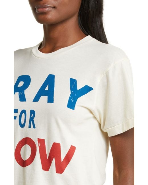 Aviator Nation White Pray For Snow Graphic T-shirt