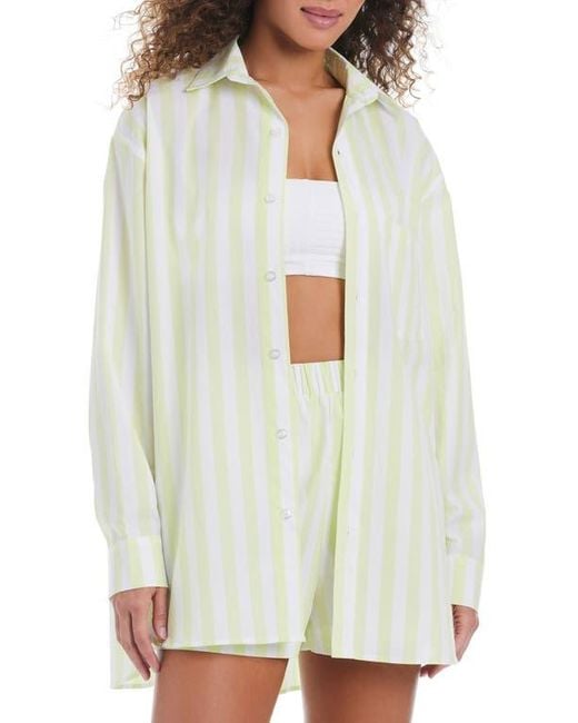 Sanctuary White Oversize Beach Button-Down Cover-Up