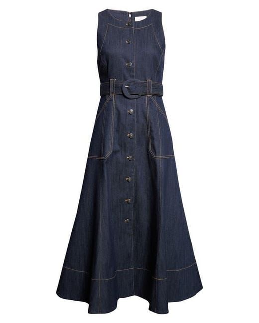 Cinq À Sept Blue Cezanne Denim Midi Dress
