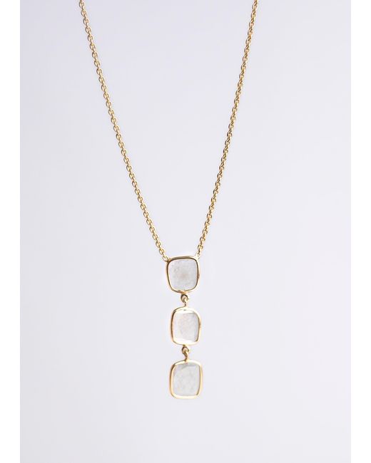 Zuvan White Cascade Drop Necklace
