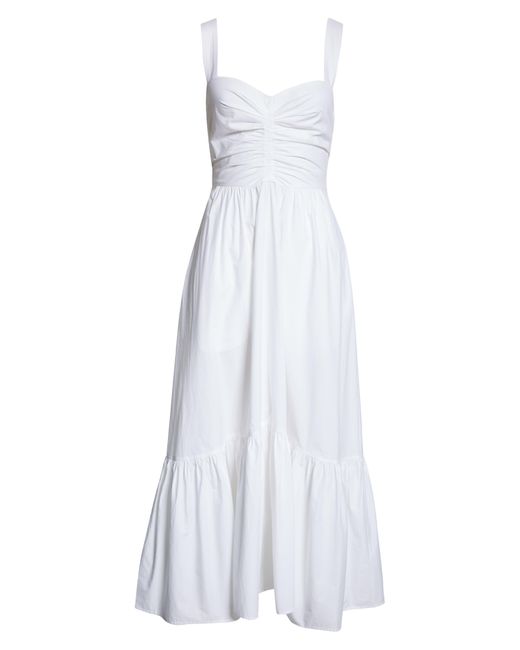 A.L.C. White A. L.c. Lilah Ruched Ruffle Hem Maxi Dress