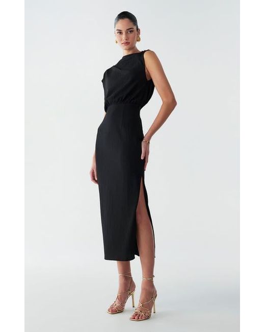 knee length dresses for ladies ALIAS CHOC TEXTURED DRESS  DISSH