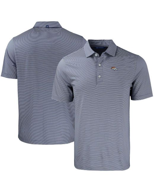 Cutter & Buck Blue /white Denver Broncos Forge Eco Double Stripe Stretch Recycled Polo At Nordstrom