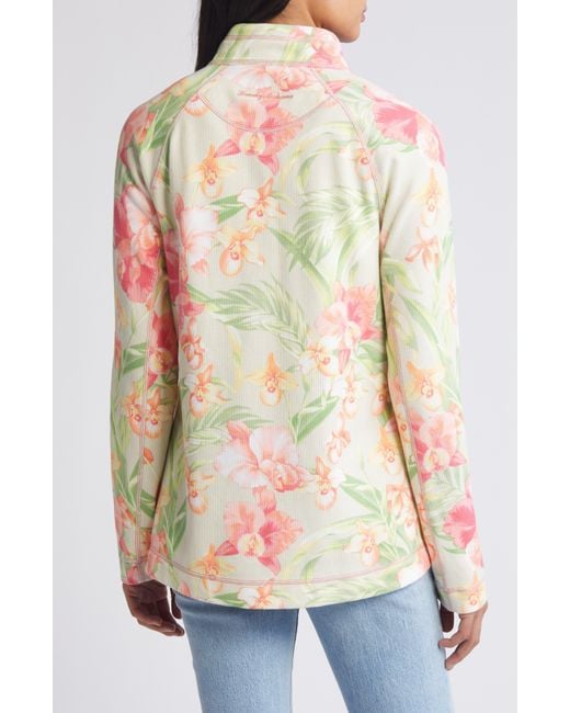 Tommy Bahama Pink Aruba Fleur De Lei Front Zip Jacket