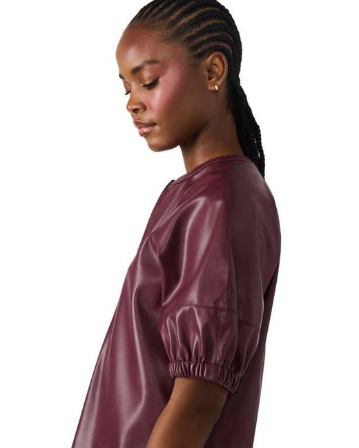 Steve Madden Purple Roxanne Short Sleeve Faux Leather Top