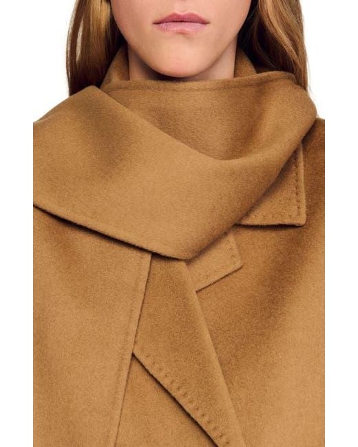 Sandro Natural Oversized Wool Coat