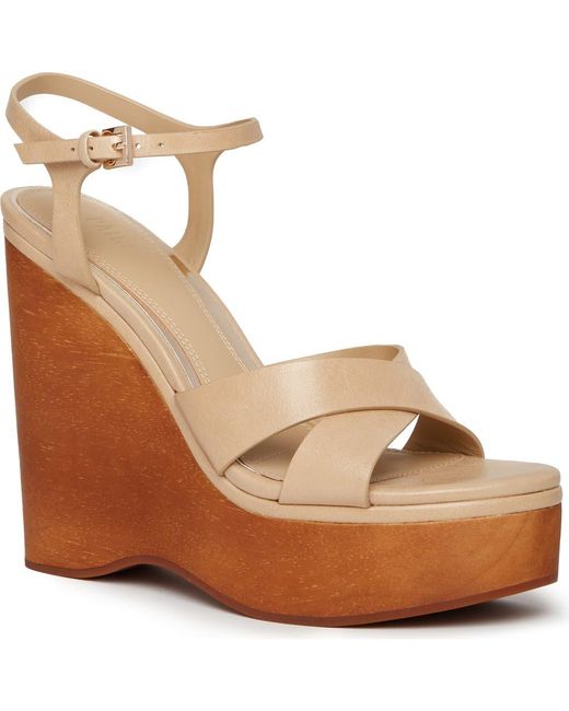PAIGE Brown Harlow Ankle Strap Platform Wedge Sandal