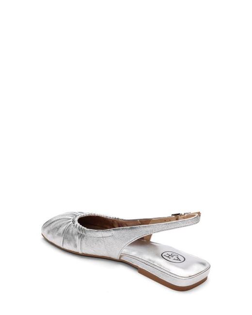 Ash White Bibi Ruched Square Toe Slingback Flat