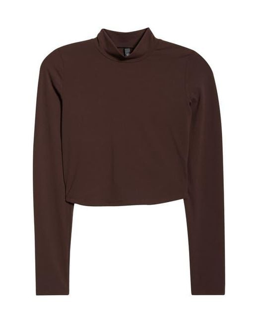 Mpg Brown Cloud Open Back Crop Top