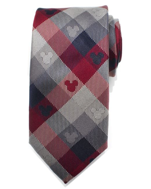 Cufflinks Inc. Multicolor Plaid Mickey Mouse Silk Tie for men