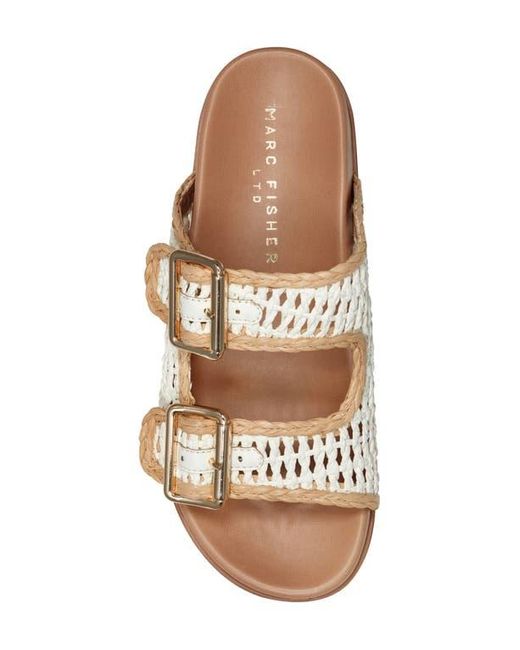Marc Fisher White Mylan Two-Strap Sandal