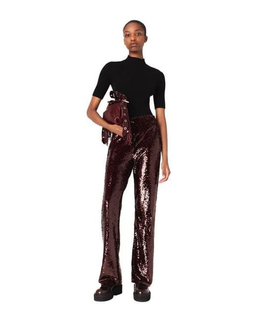 Maje Sequin-Embroidered Trousers
