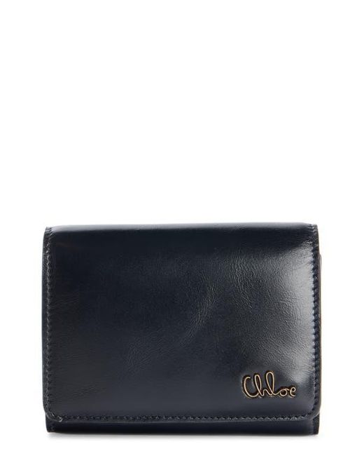 Chloé Iconic Leather Trifold Wallet in Gray | Lyst