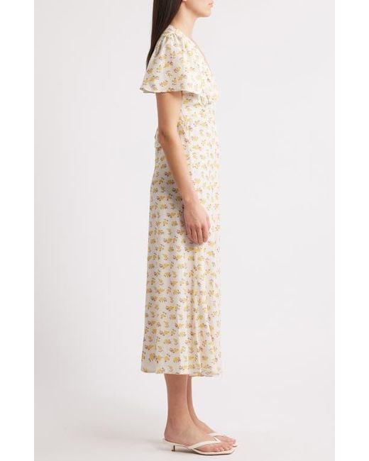 Faithfull the Brand Stacia Floral A-Line Midi Dress in Natural | Lyst