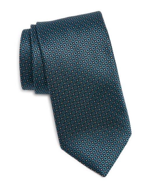 Canali Blue Geometric Silk Tie for men
