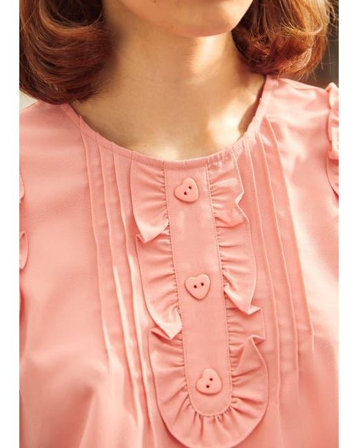 ModCloth Red Something Sweet Ruffle Top