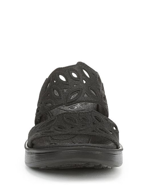 LifeStride Black Delight Platform Wedge Slide Sandal