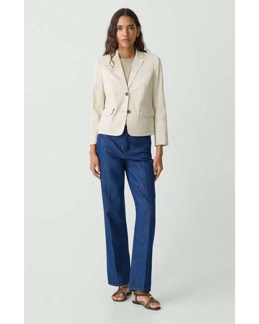 Theory Natural Linen Blend Shrunken Blazer