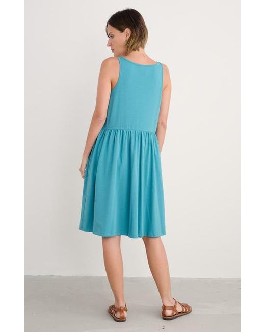 Seasalt Cornwall Blue Sun Splendor Organic Cotton Stretch Jersey Tank Dress