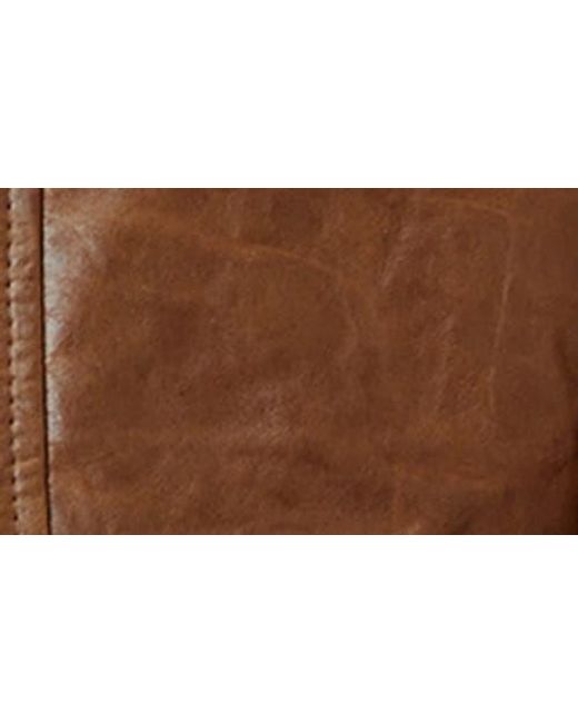 John Varvatos Brown Crinkled Leather Jacket for men