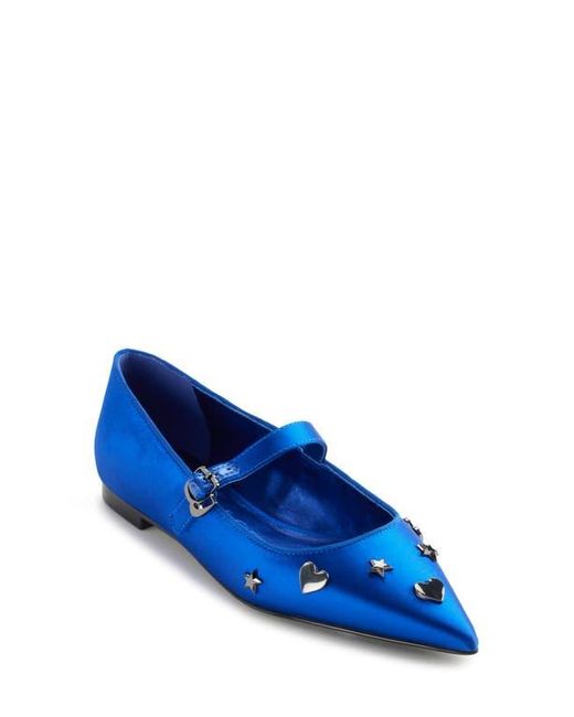 Karl Lagerfeld Blue Veyda Pointed Toe Mary Jane Flat