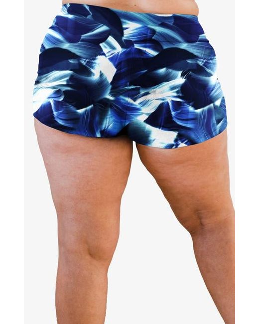 Calypsa Blue Plus Size Swim Shorts