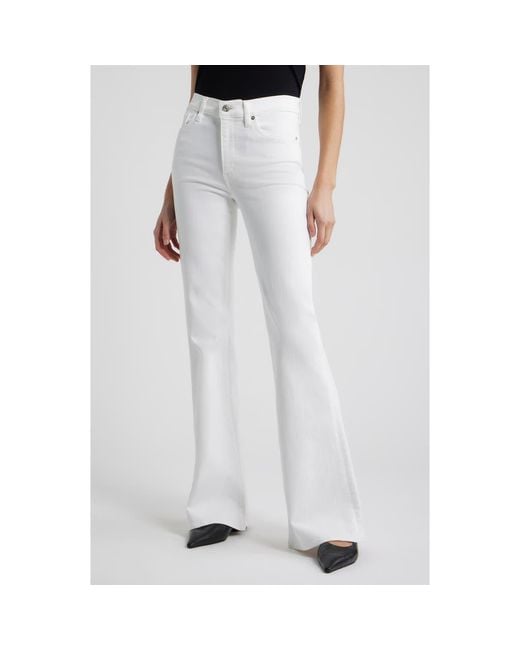 FRAME The Icon Flare Jeans in White | Lyst