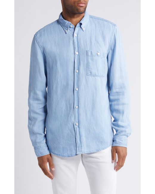 Boss Blue Roan Chambray Button-down Shirt for men