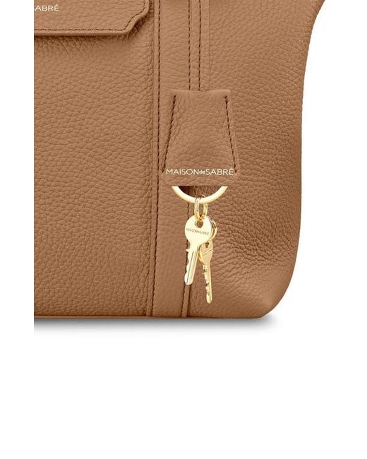 Maison De Sabre Brown Small Leather Weekender Bag
