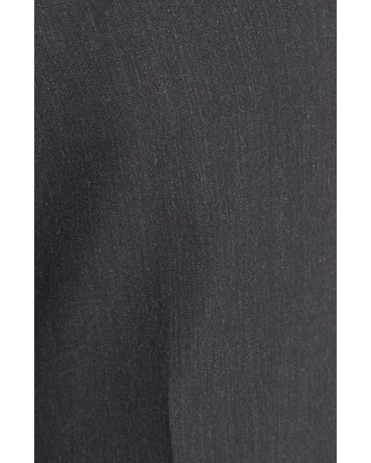 Berle Blue Self Sizer Waist Flat Front Classic Fit Wool Gabardine Trousers for men
