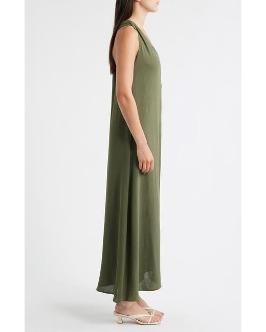 Halogen® Green Twist Back Sleeveless Maxi Dress