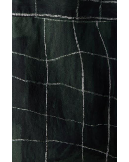 Acne Black Sayer Painted Check Papery Cotton Poplin Layered Button-Up Shirt for men