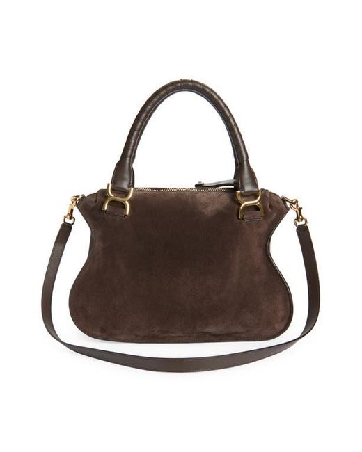 Chloé Brown Medium Marcie Suede Satchel