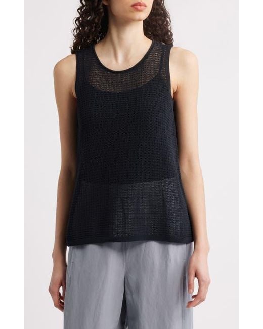 Eileen Fisher Women's Black Organic Cotton Sweater Tank