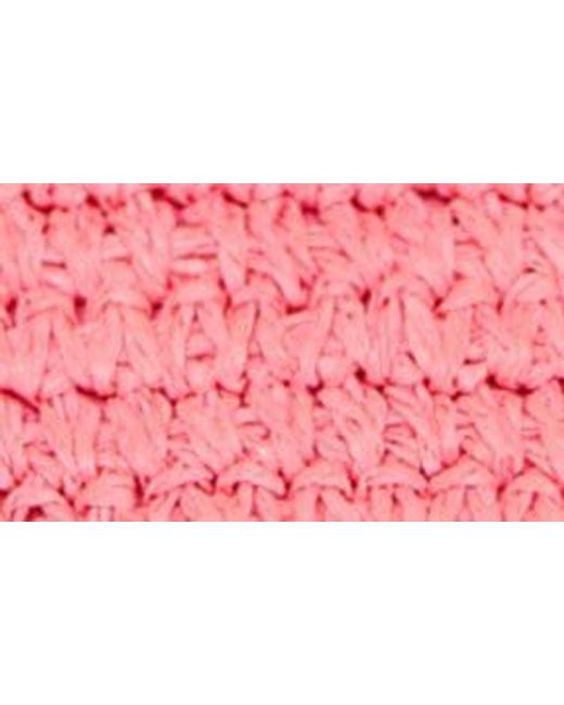 Rebecca Minkoff Pink Edie Top Handle Straw Satchel Bag