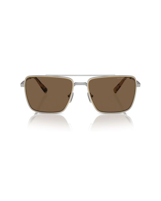 Michael Kors Natural Blue Ridge 58mm Square Sunglasses for men