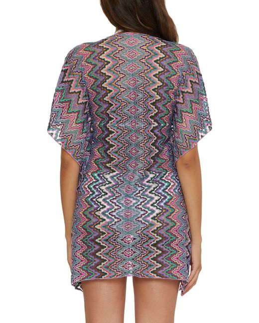 Becca Blue Sundown Tie Front Cover-up Tunic