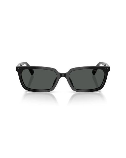 Jimmy Choo Gray 55Mm Rectangular Sunglasses