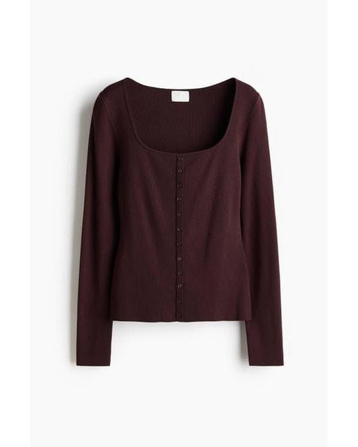 H&M Purple Square-Neck Top