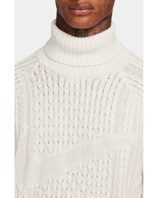 Nike White Cable Stitch Turtleneck for men